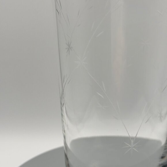 Vintage Mid Century Modern Etched Glass Cocktail Shaker Chrome Lid 10.5” MCM - Picture 5 of 16